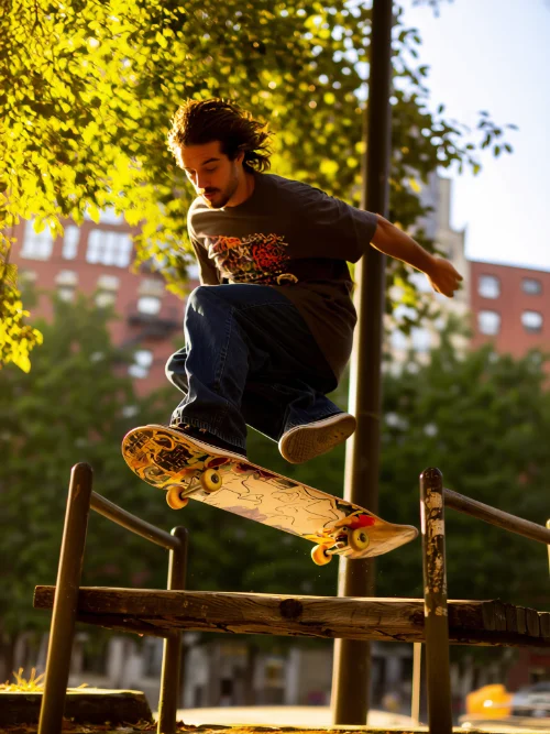 Неоновый портрет с красно-синим световым ореолом и движением - до и после