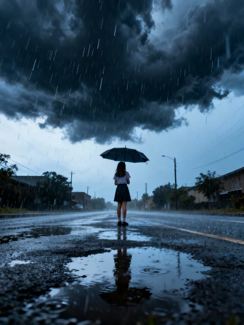 Преображение пасмурной погоды в яркий солнечный день - до и после