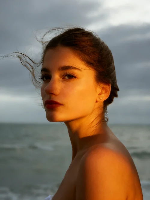 Золотой час — AI смена освещения на нежное закатное солнце - результат